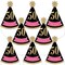 Big Dot of Happiness Chic 50th Birthday - Pink, Black and Gold - Mini Cone Birthday Party Hats - Small Little Party Hats - Set of 8